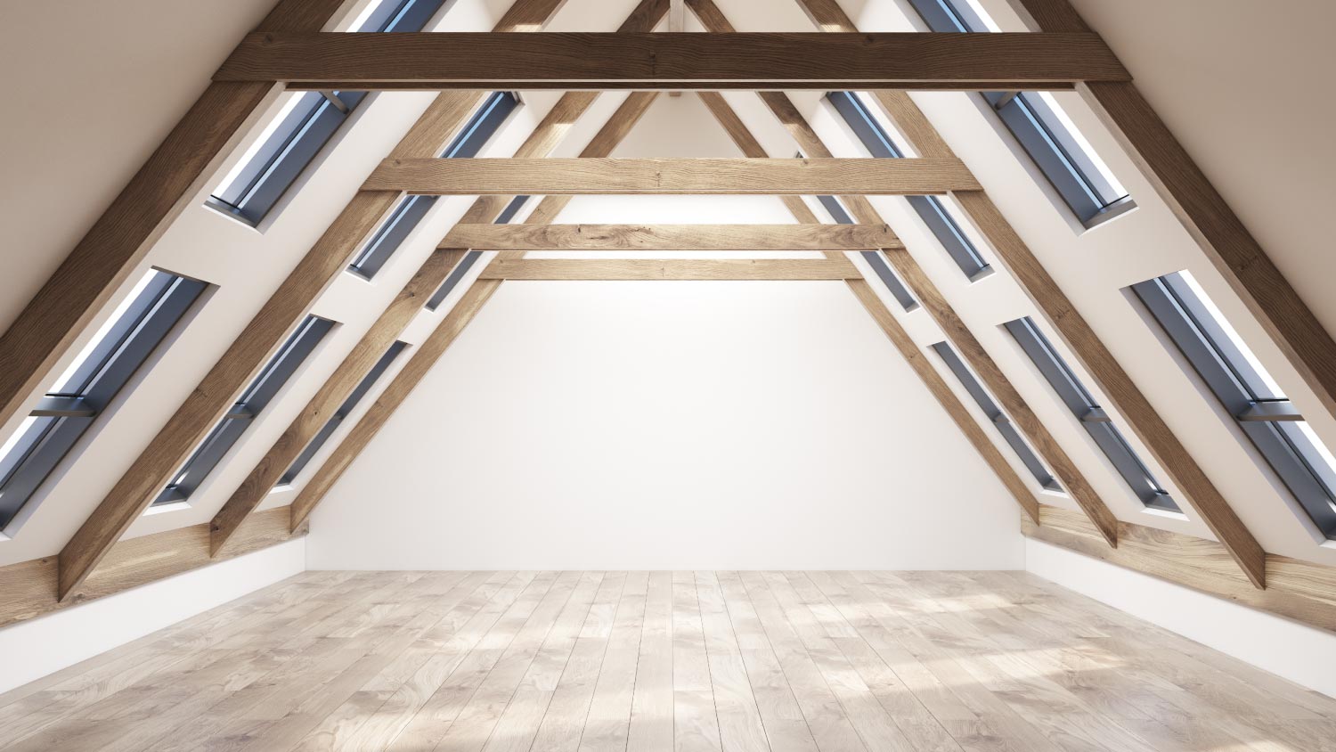 Empty attic room interior