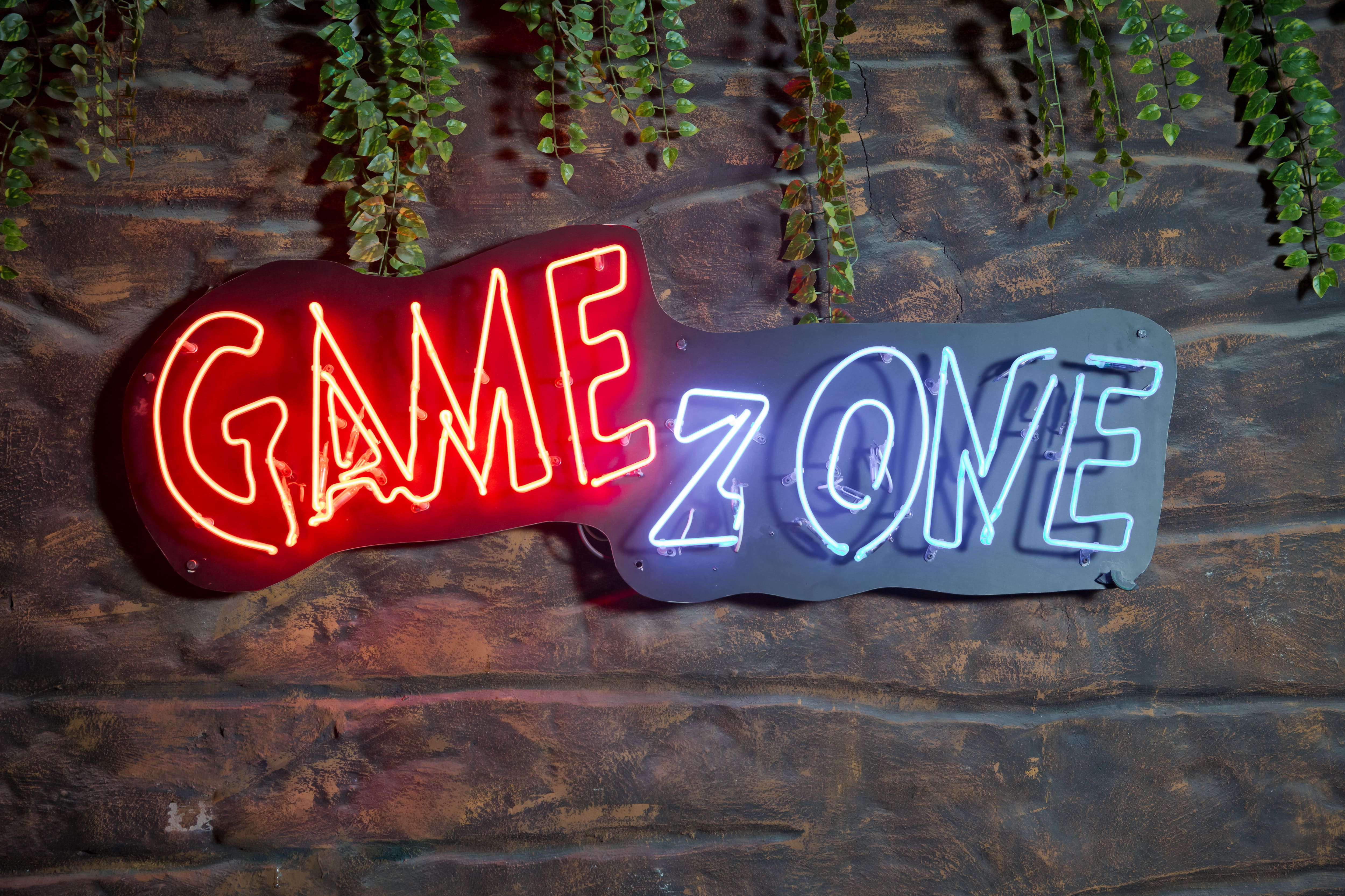 Game zone neon light sign