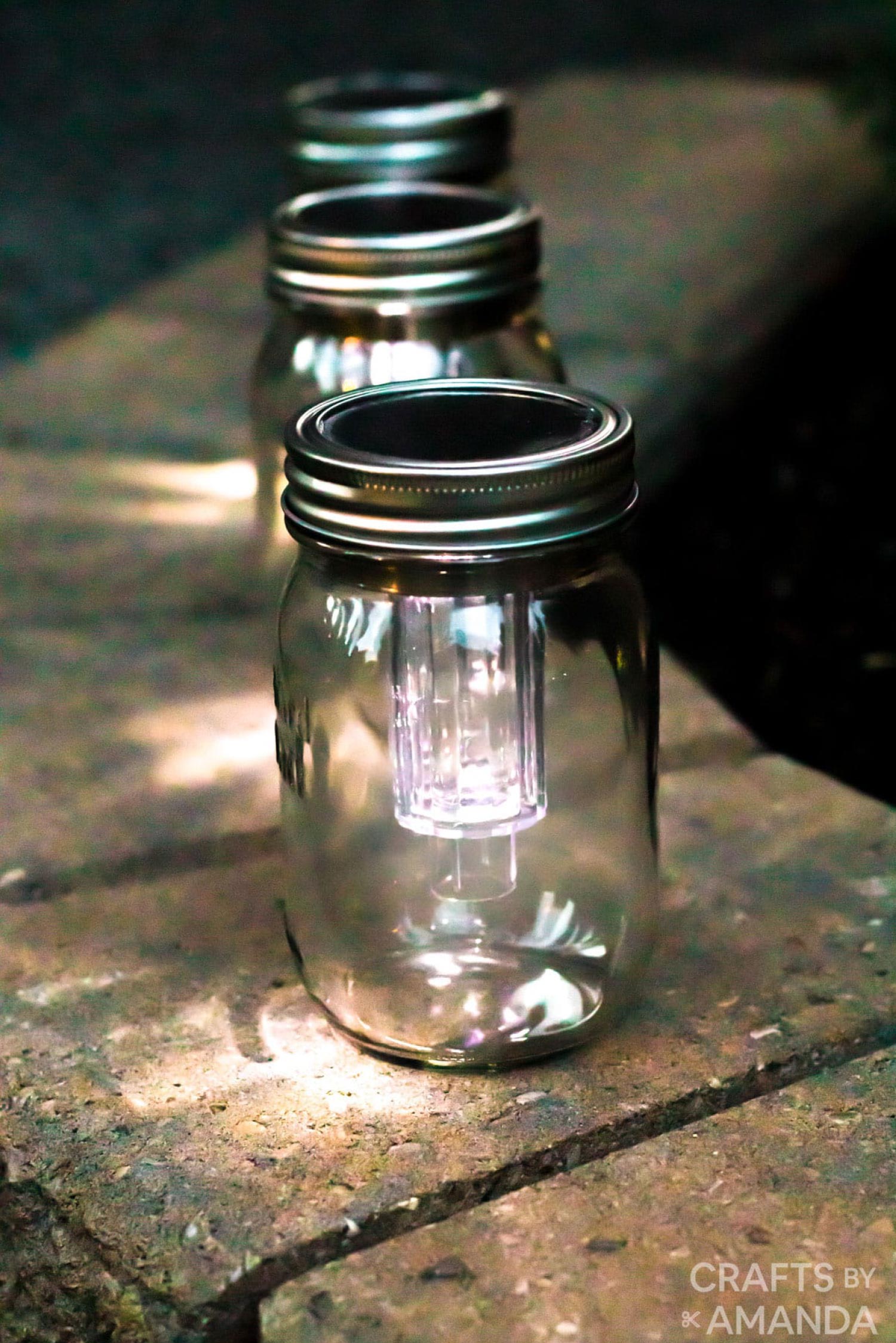 A mason jar with lights