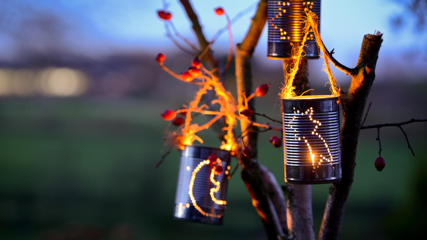 Tin can lanterns