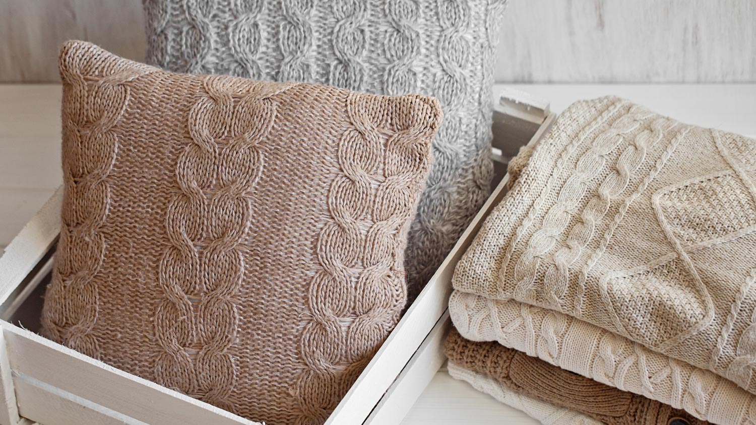 A warm sweaters and pillow