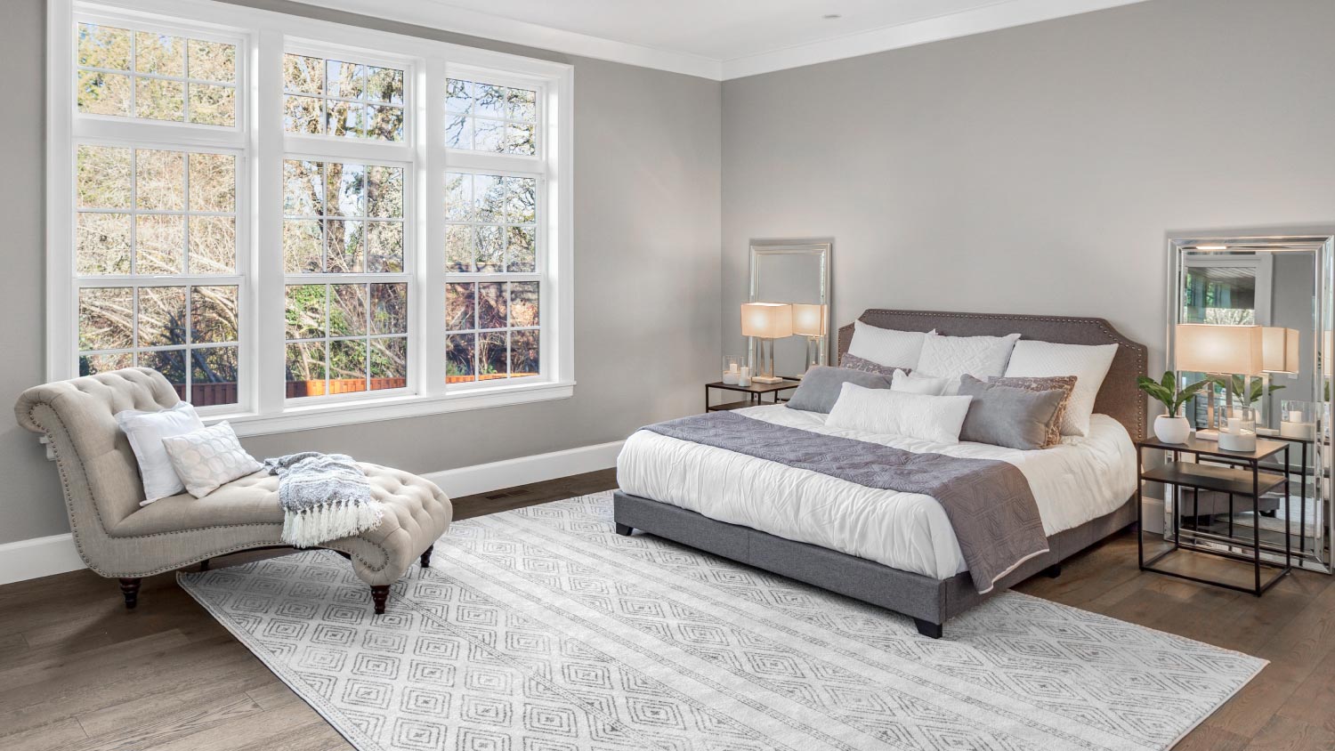 Beautiful bedroom in new traditional style