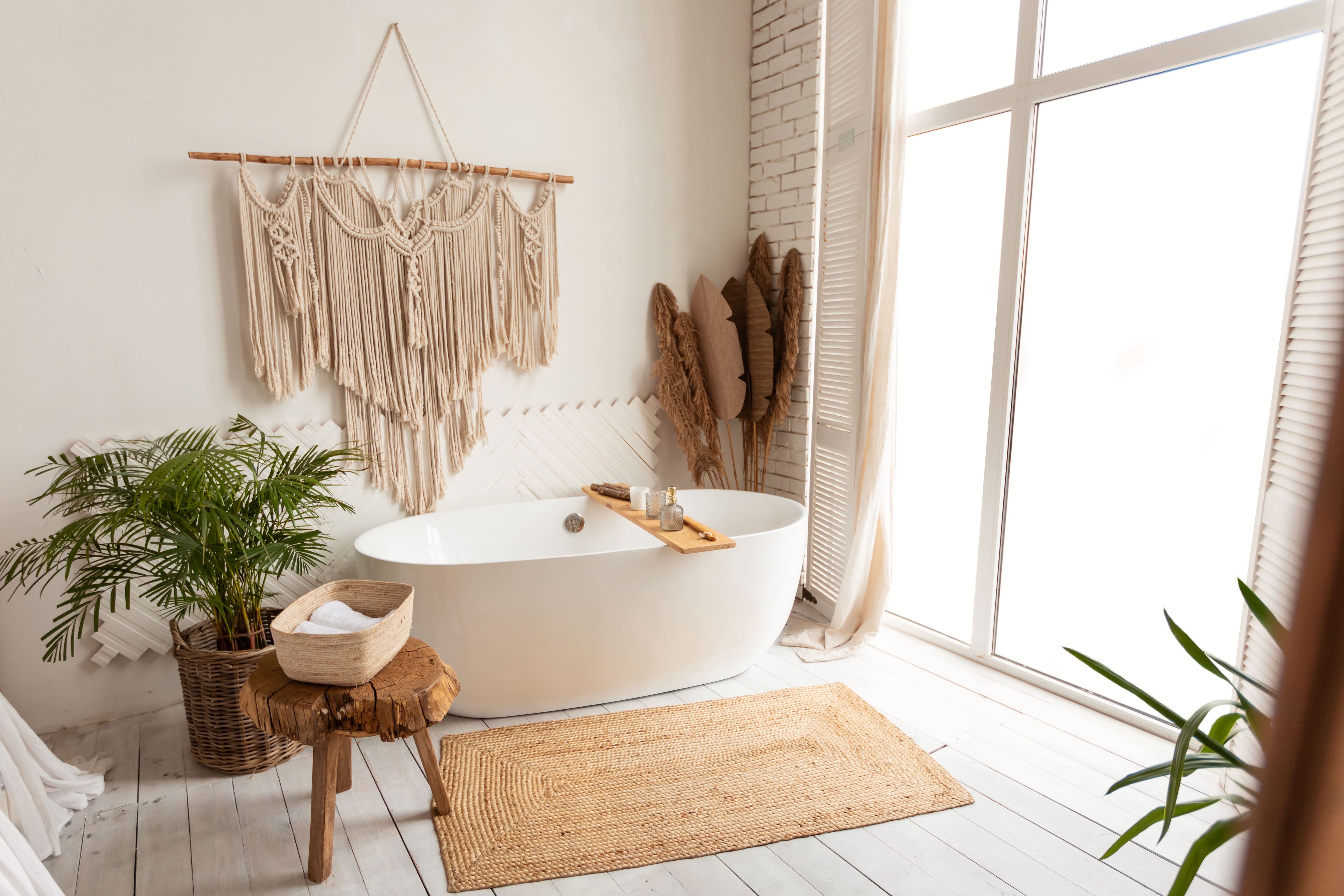 Boho-inspired bathroom decor