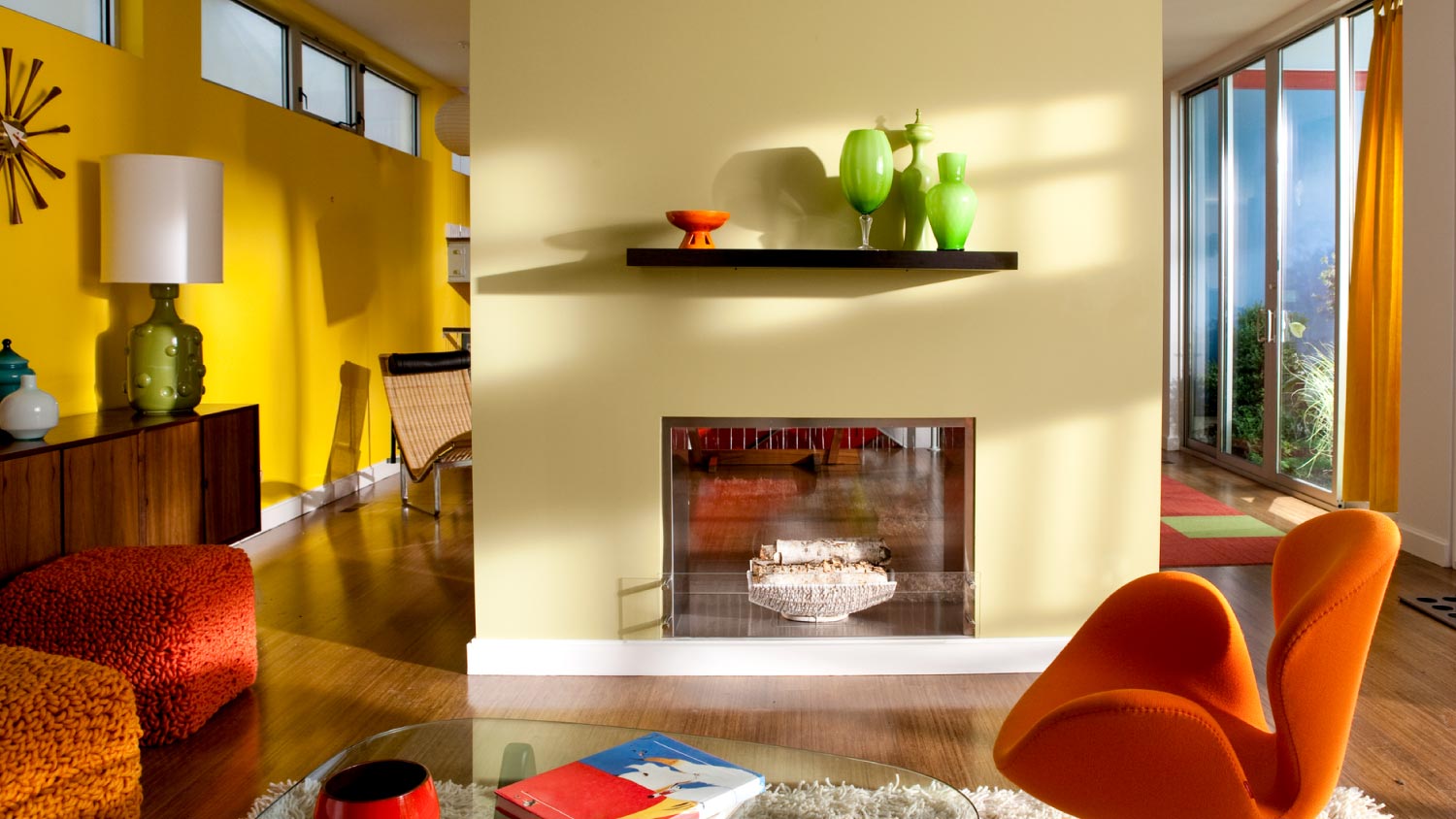 A brightly colorful modern interior