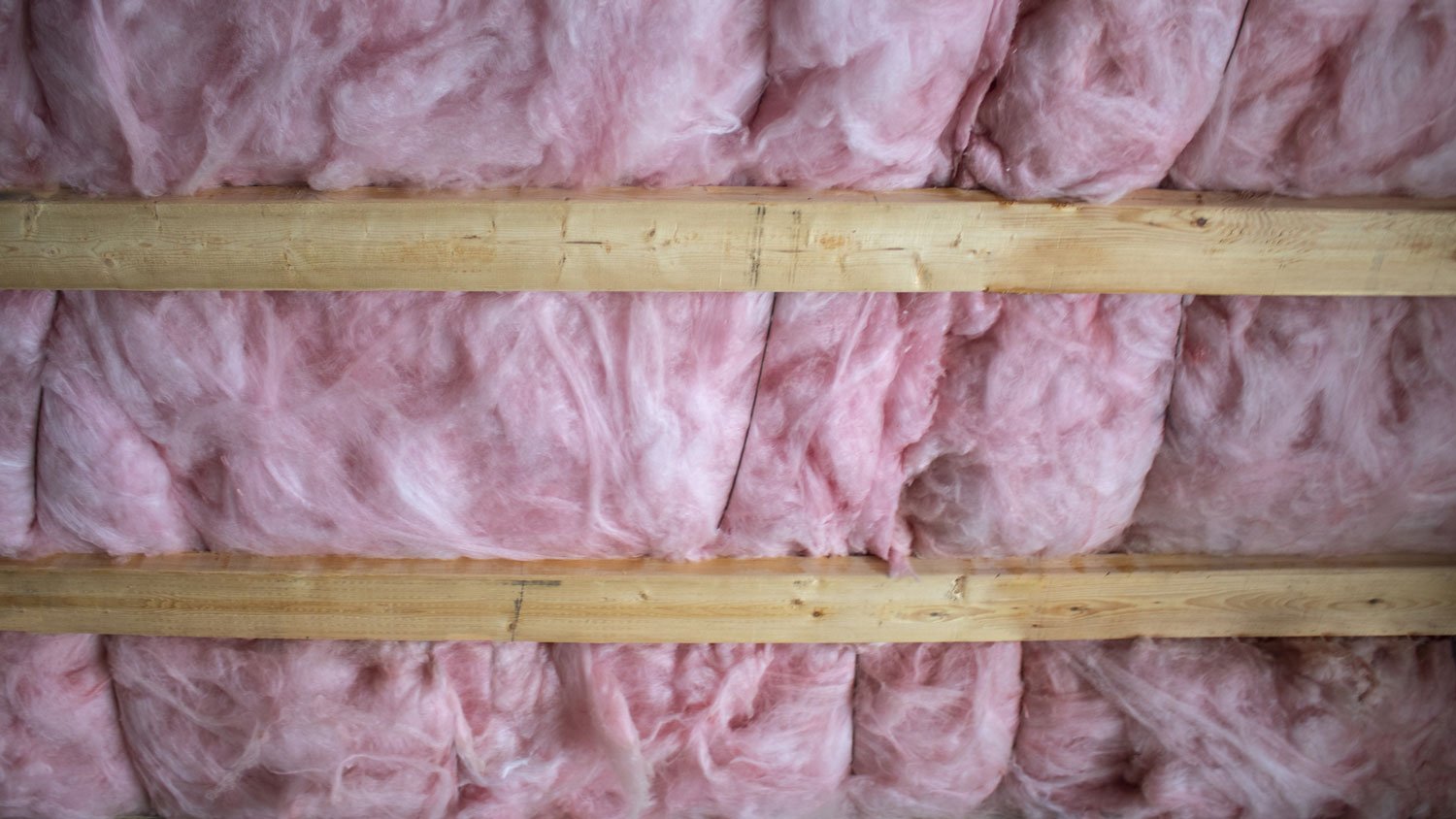 Close-up of pink insulation