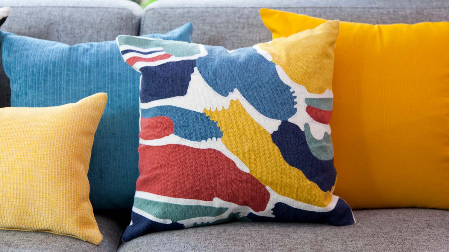 colorful cushions on a couch