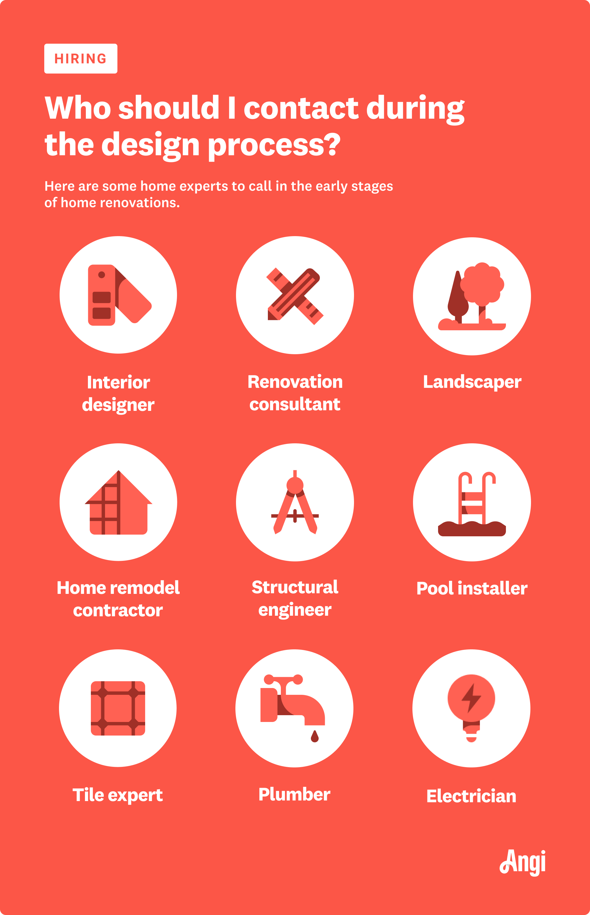 9 home experts to call when starting home renovations, including an electrician, structural engineer, and plumber