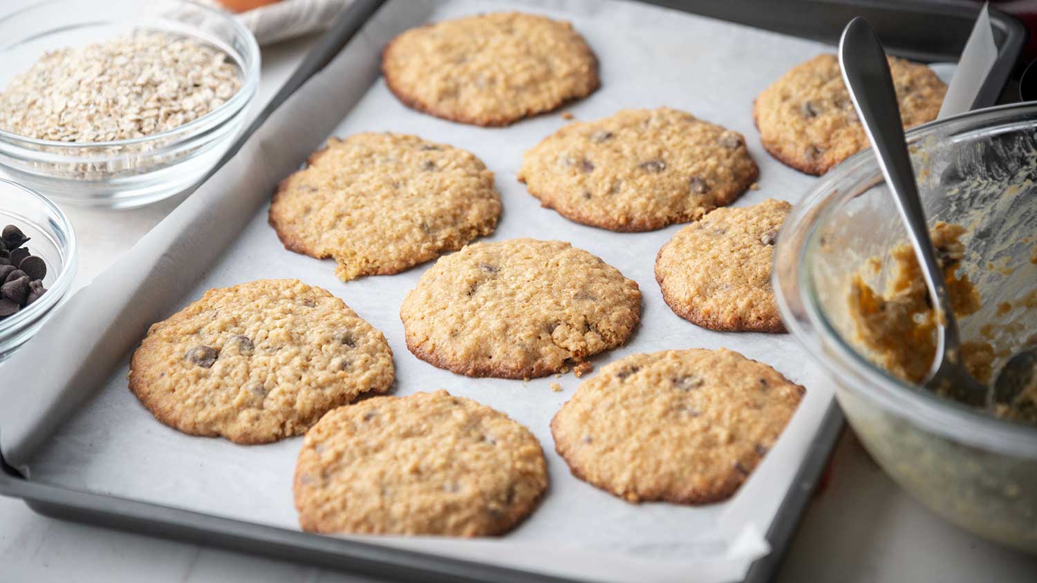 Homemade cookies on a tray