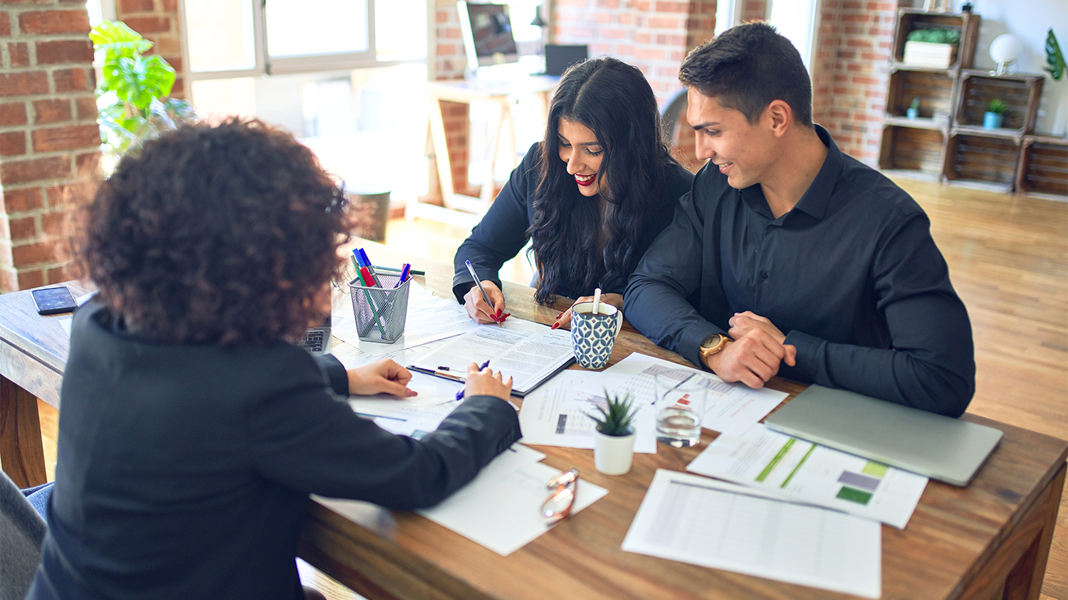 couple applying for loan at a bank