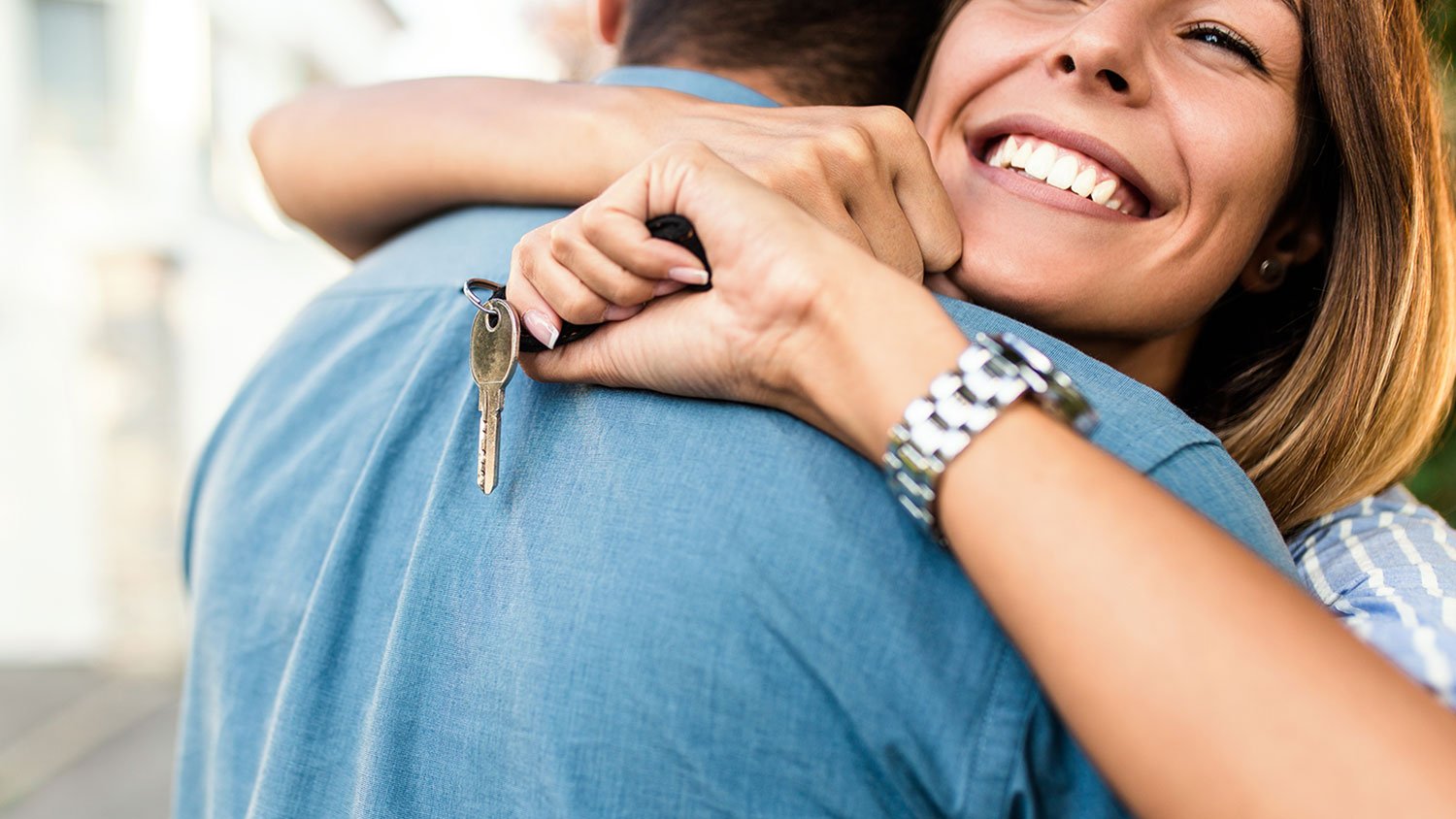 Couple buying house