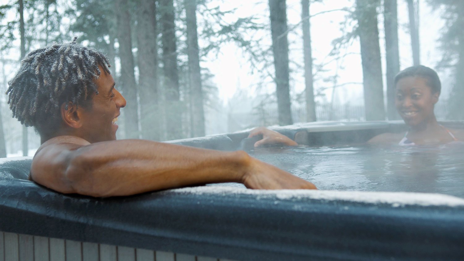 Couple in hot tub