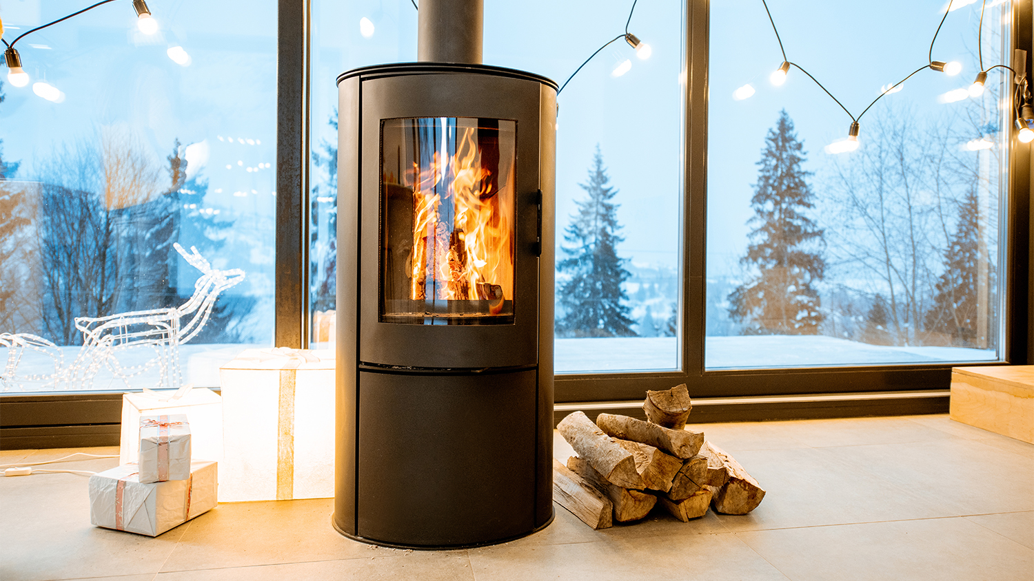 close up of fireplace during the winter
