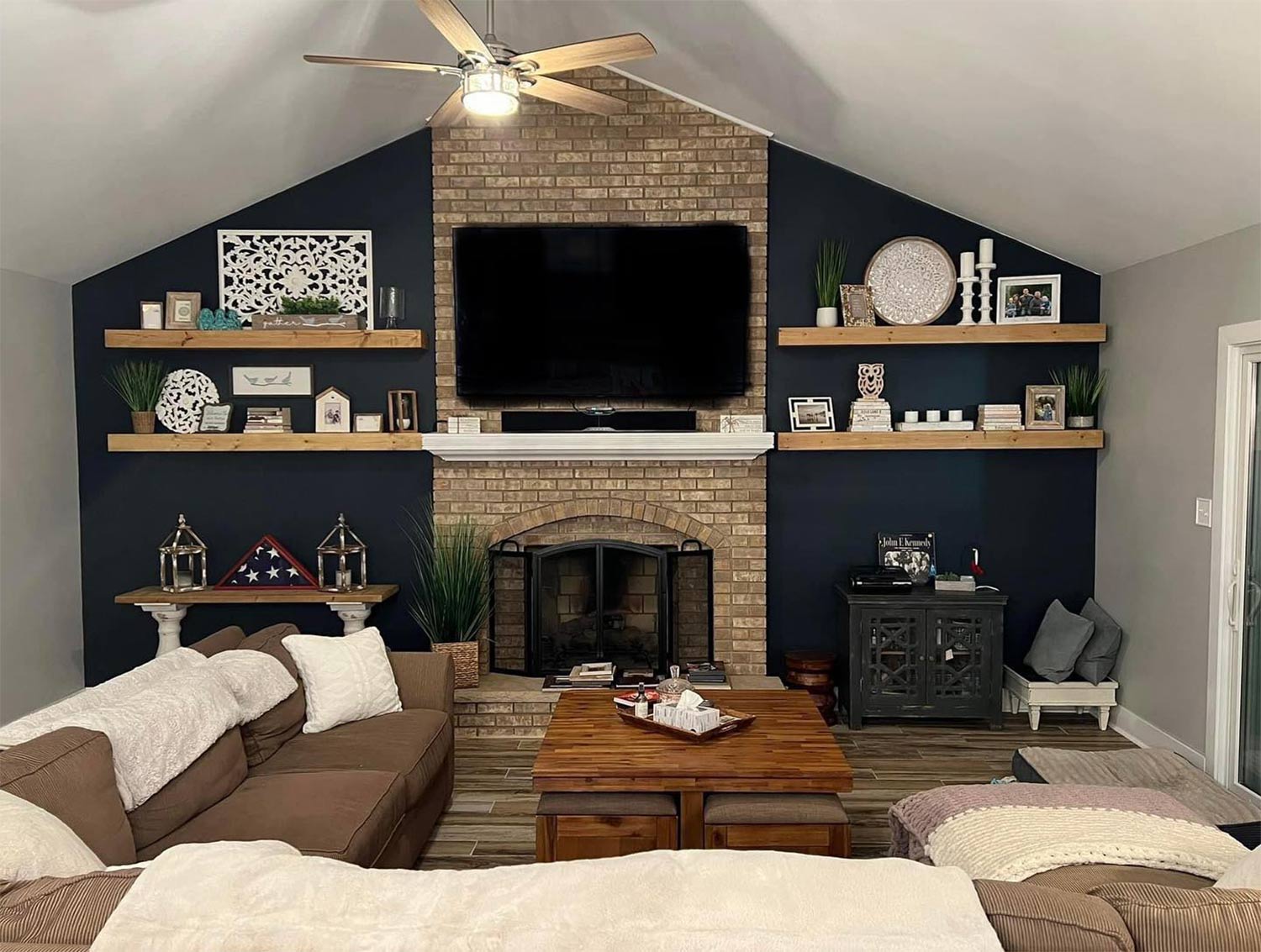 Gallery Wall Shelves Fireplace