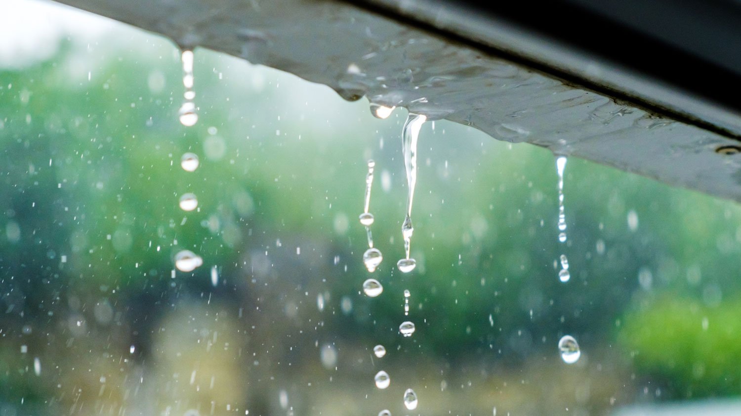 gutter overflowing with water