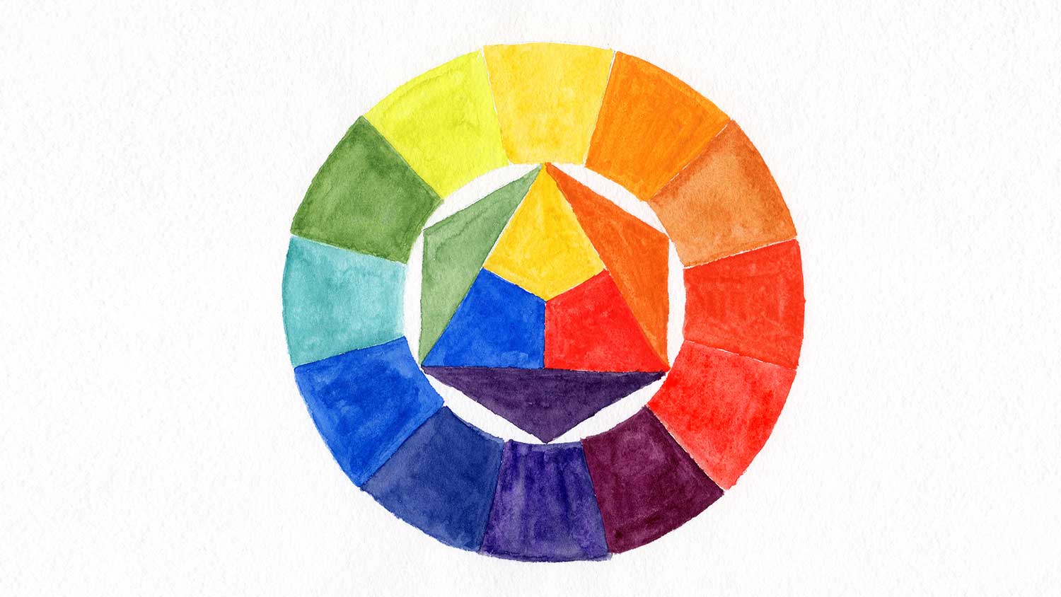 color wheel made with watercolors