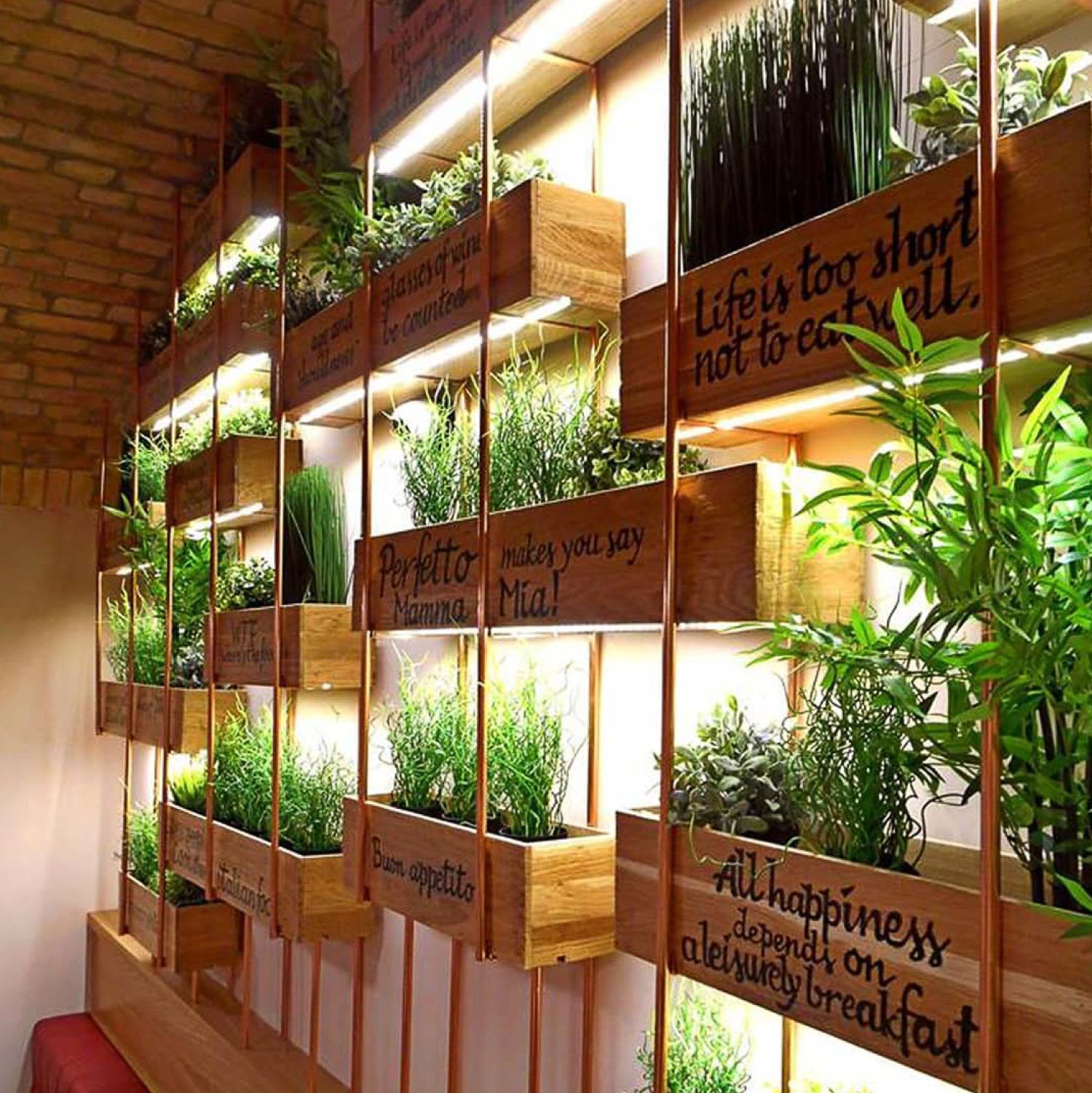 A herb garden with quotes