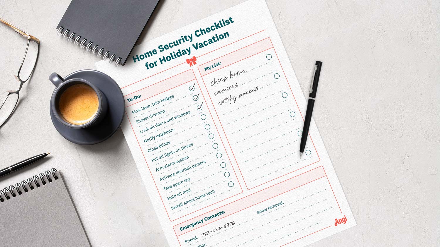 Home security checklist for holiday vacation