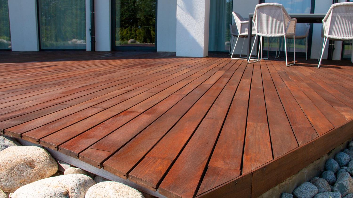 Close-up of ipe wood decking