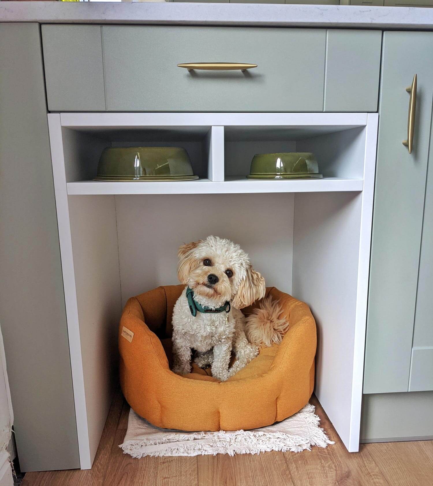 A kitchen remodelled with a dog cubby