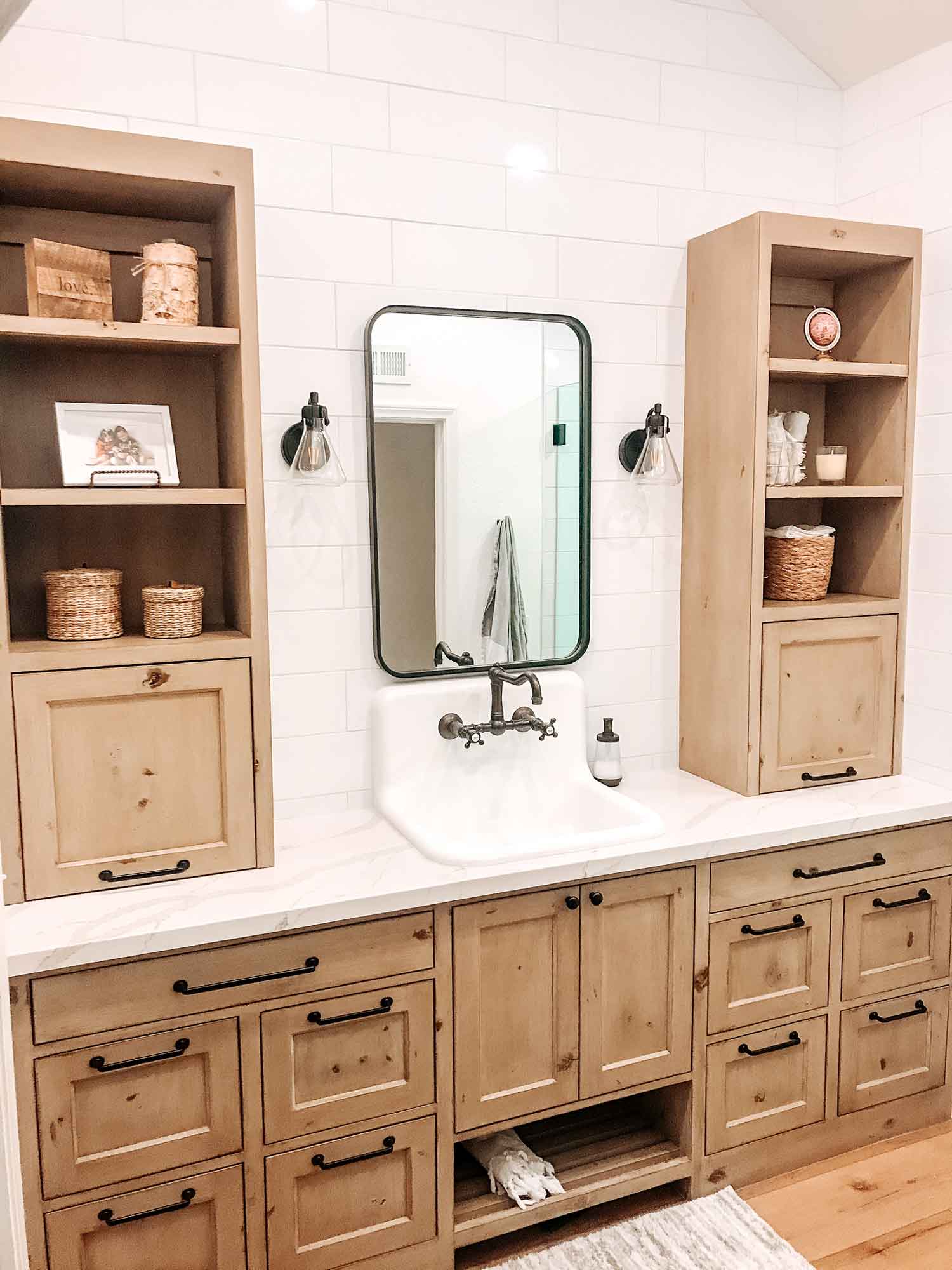 Bathroom vanity with multiple storage