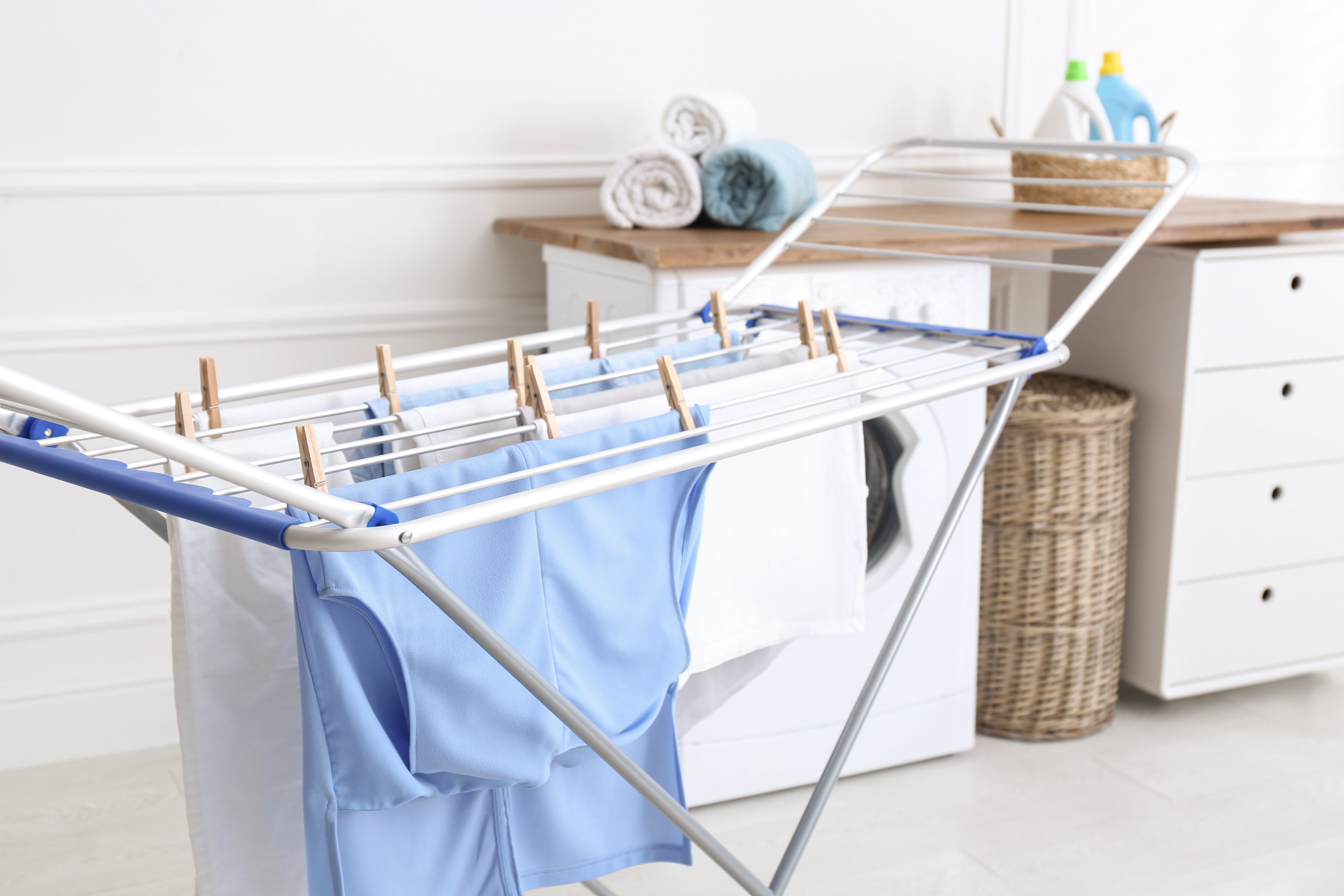 Drying rack in the laundry room
