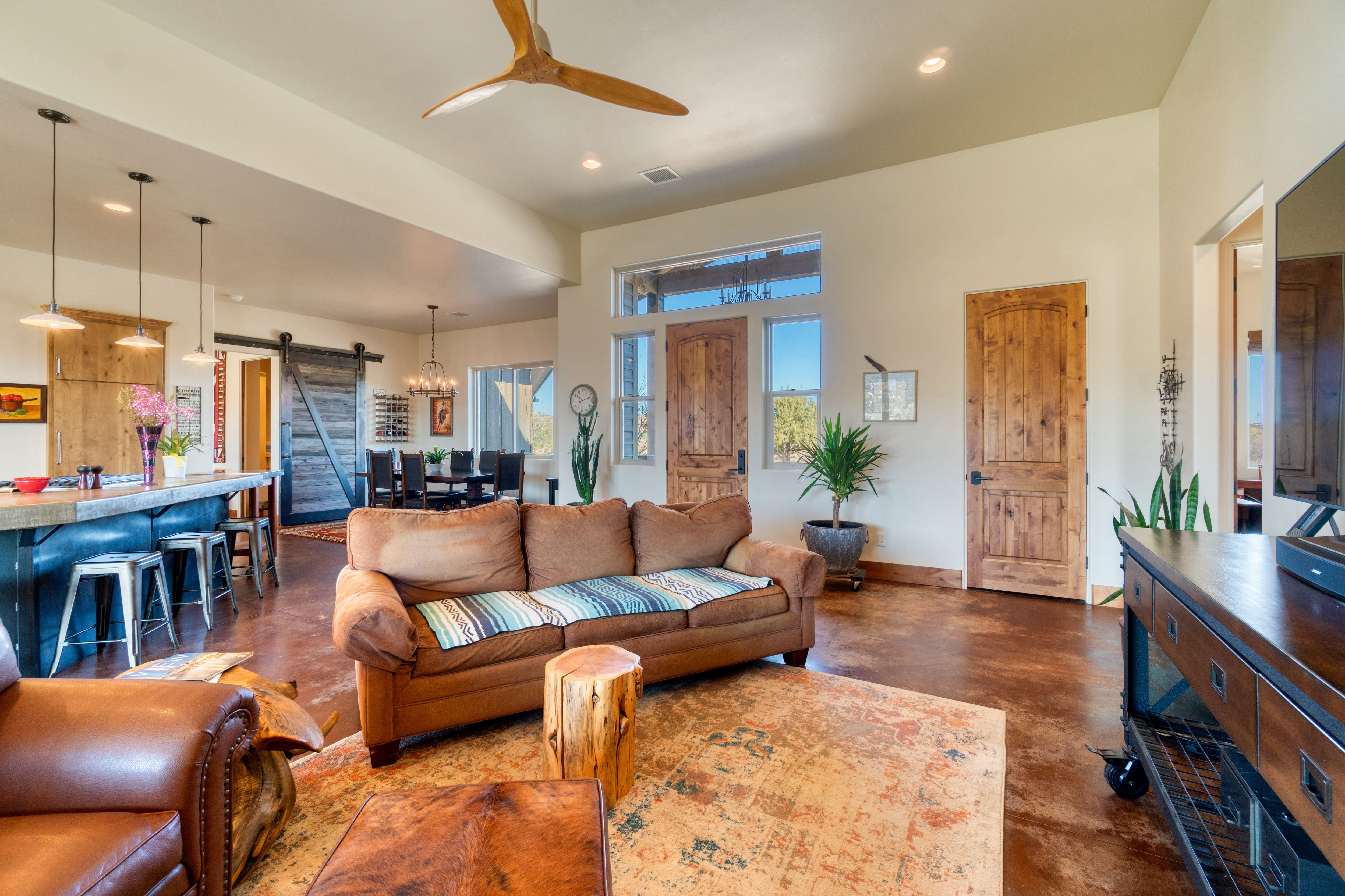 Living room with wood elements
