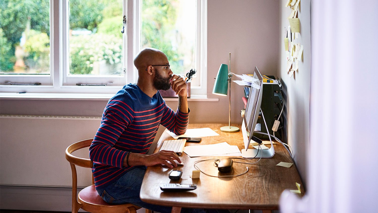 Man looking at computer