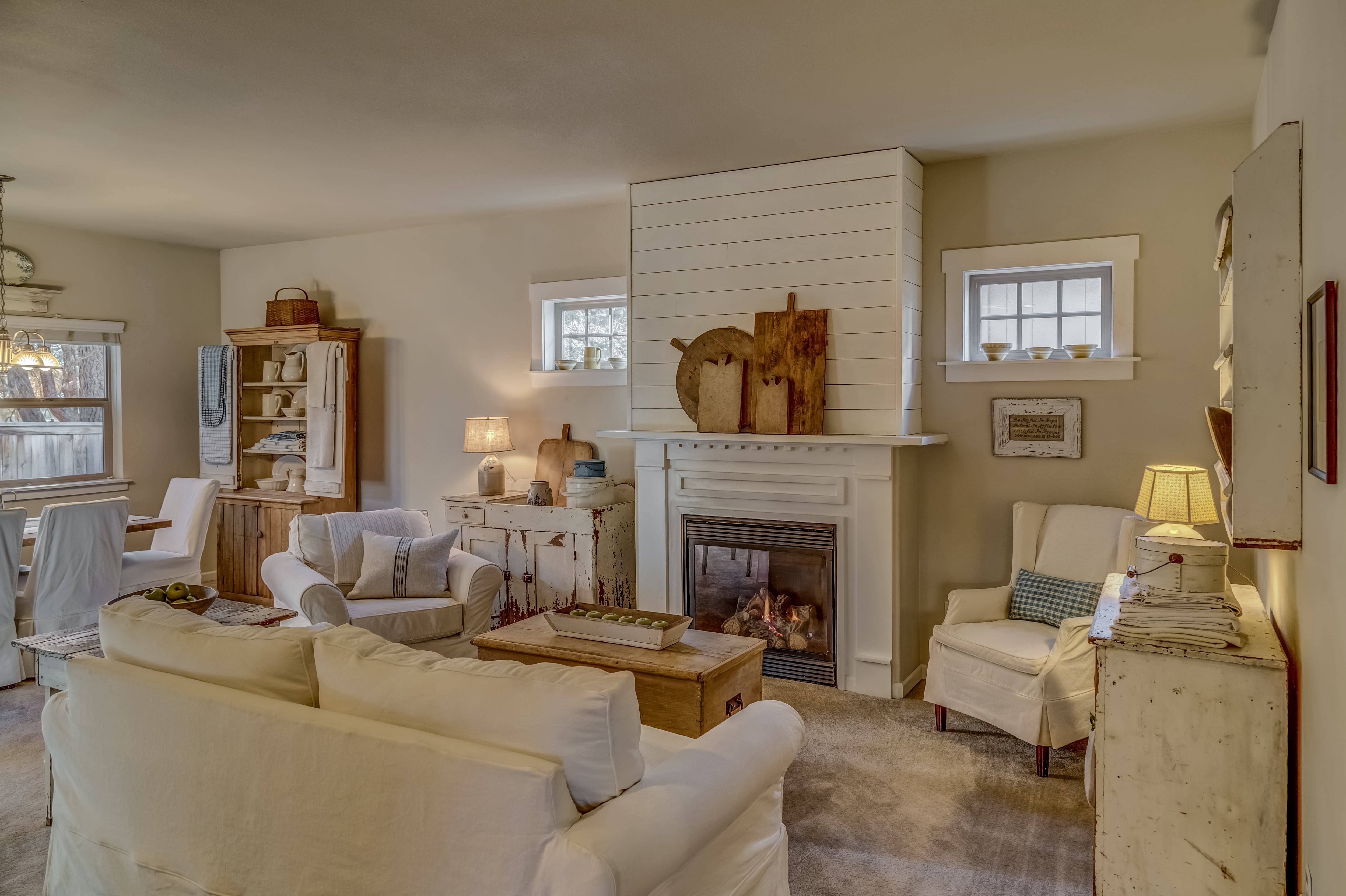 Monochromatic neutral living room