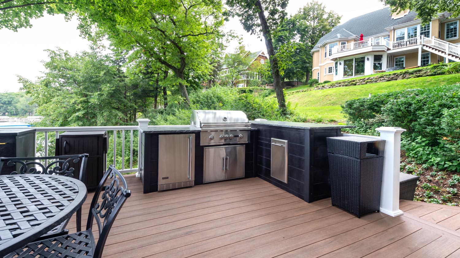 A modern outdoor kitchen 