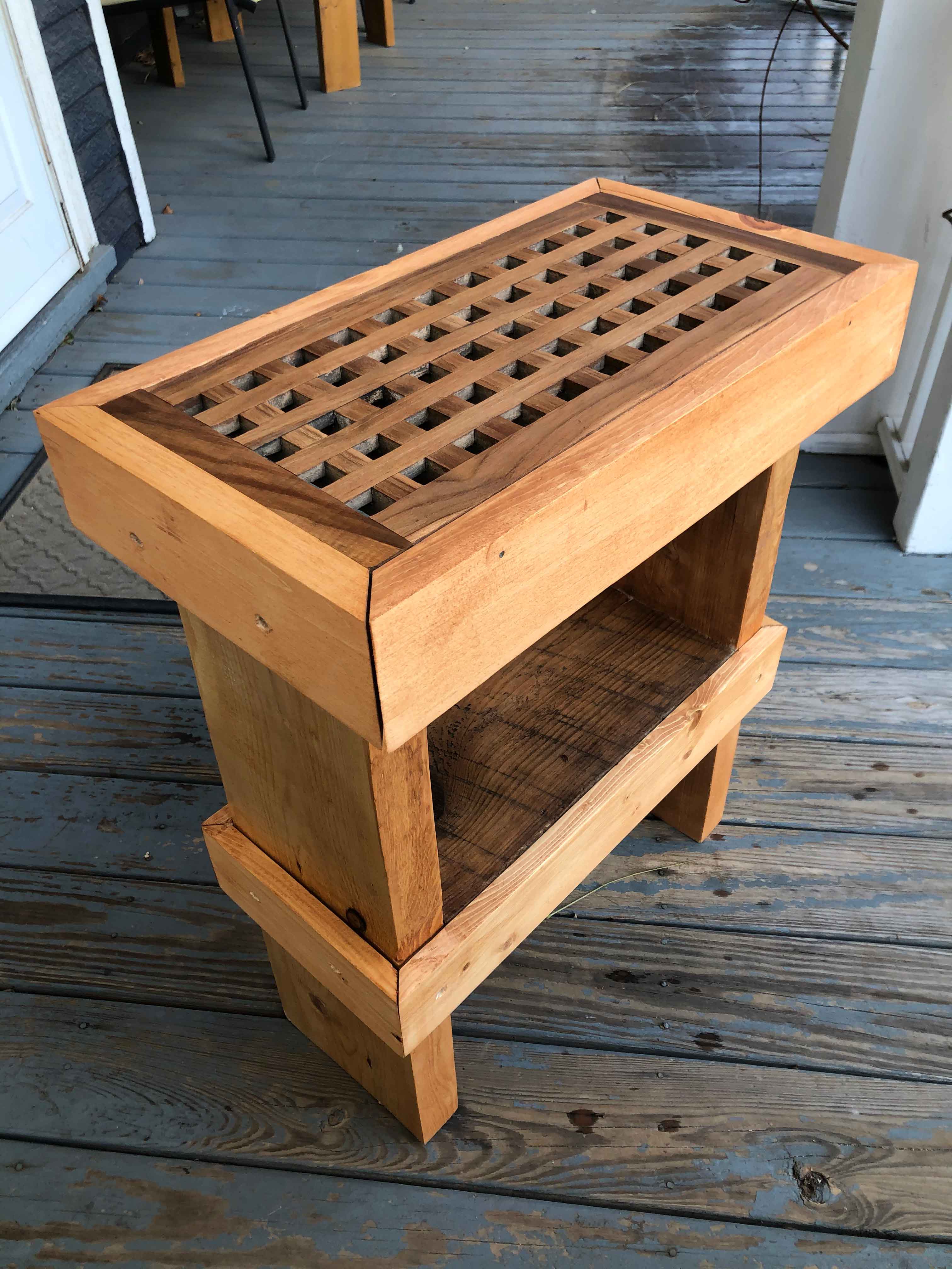 Reclaimed wood side table