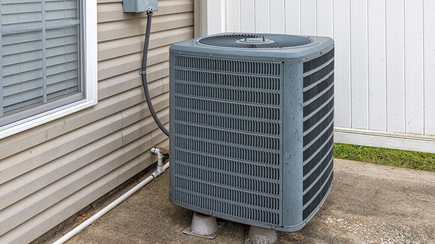 Outside house air conditioner unit