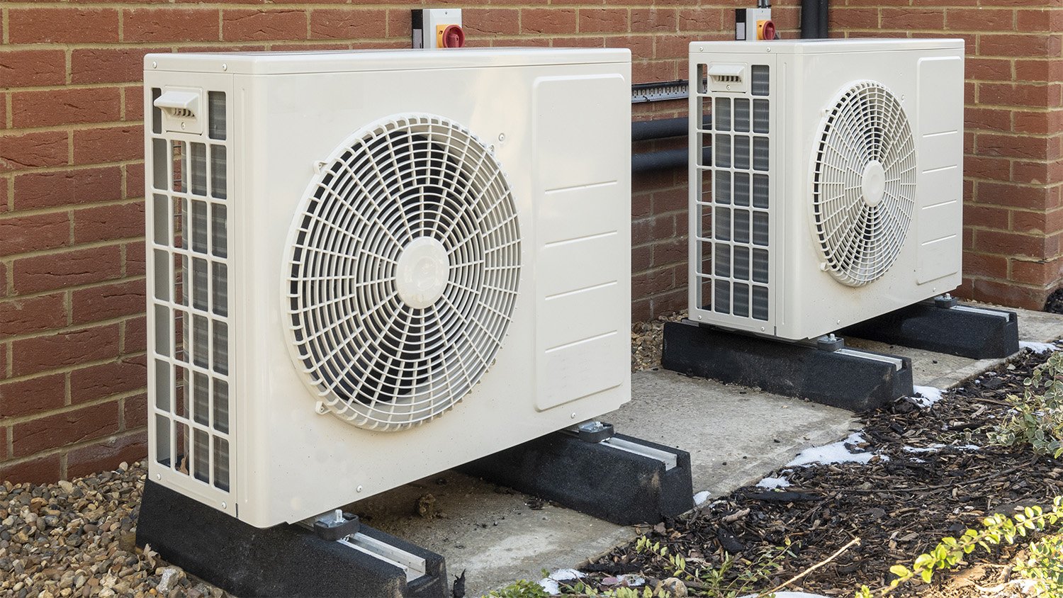heat pumps installed outside home