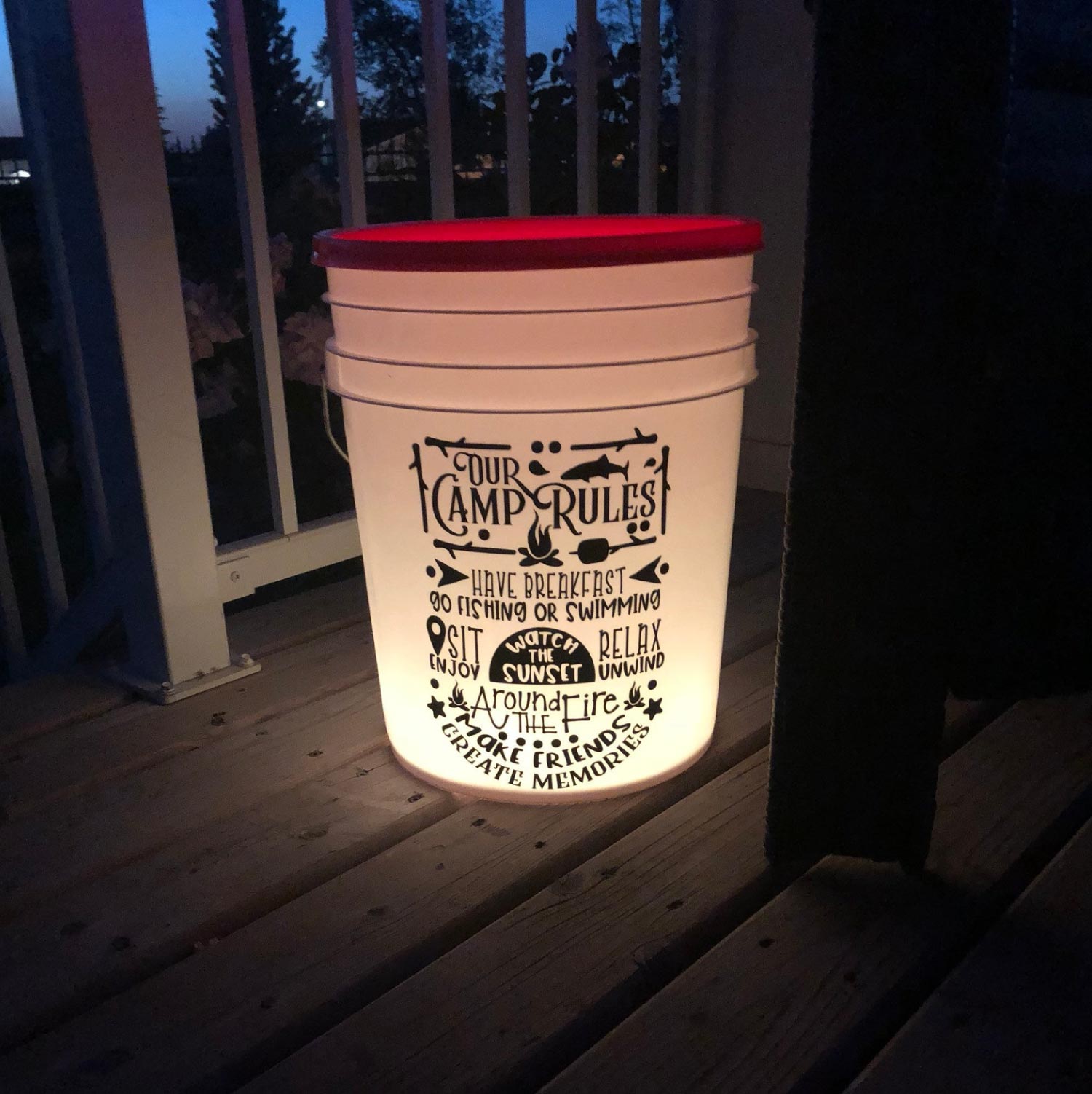 DIY  Light Up Camping/Backyard Bucket 