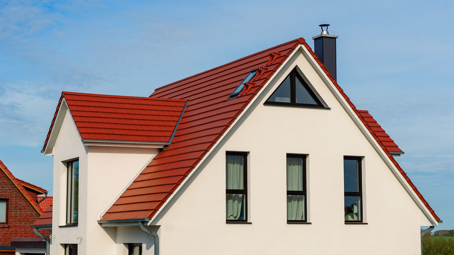 Red roof a-frame house