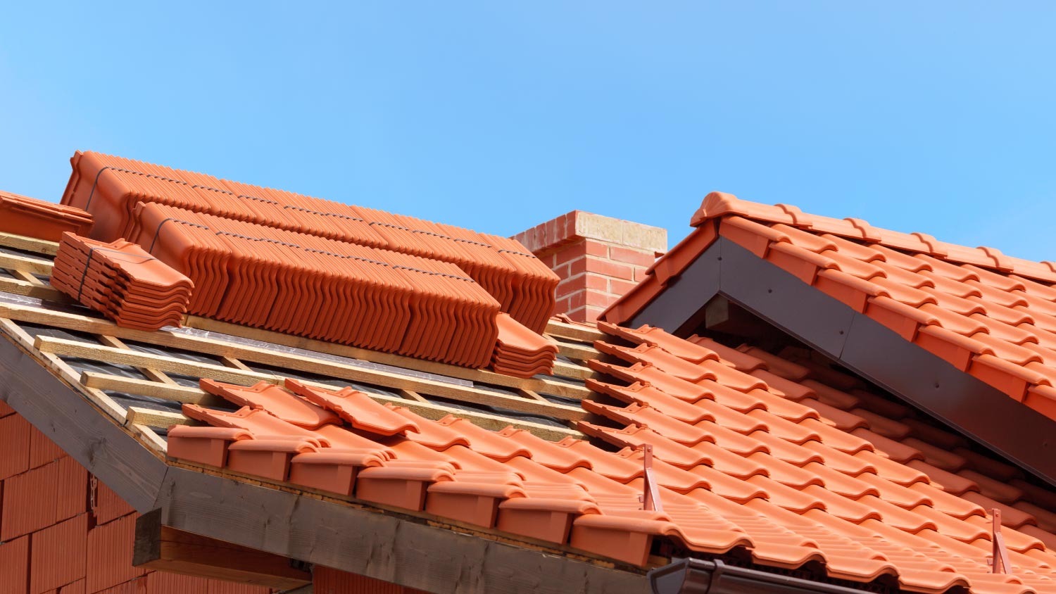 A roof under construction