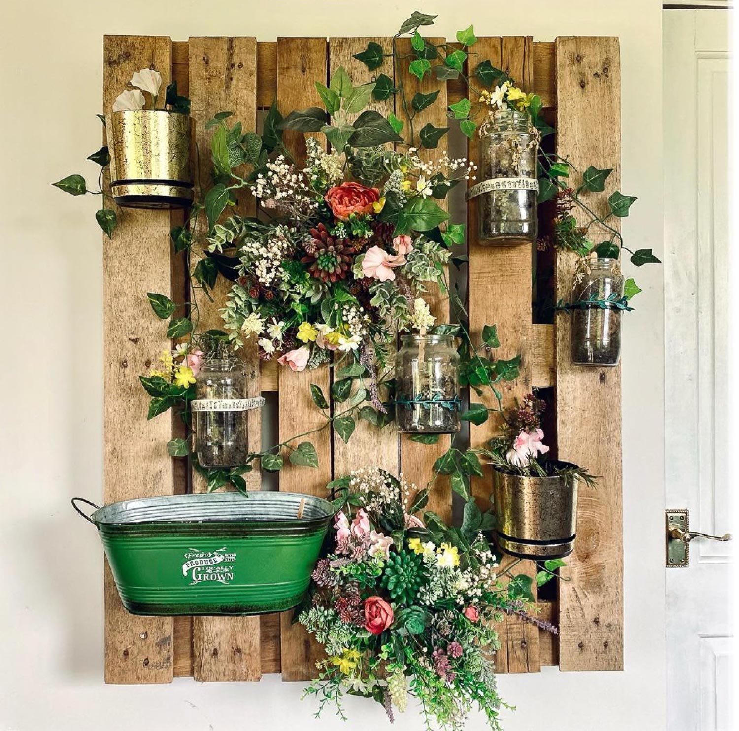 A rustic wall garden