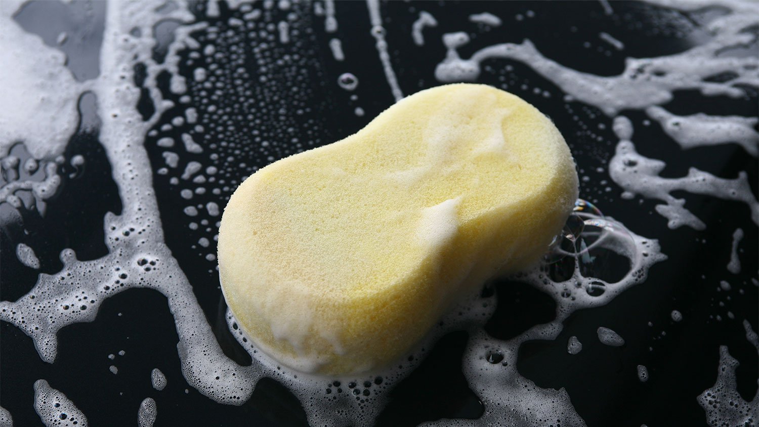 Soapy sponge suds bubbles