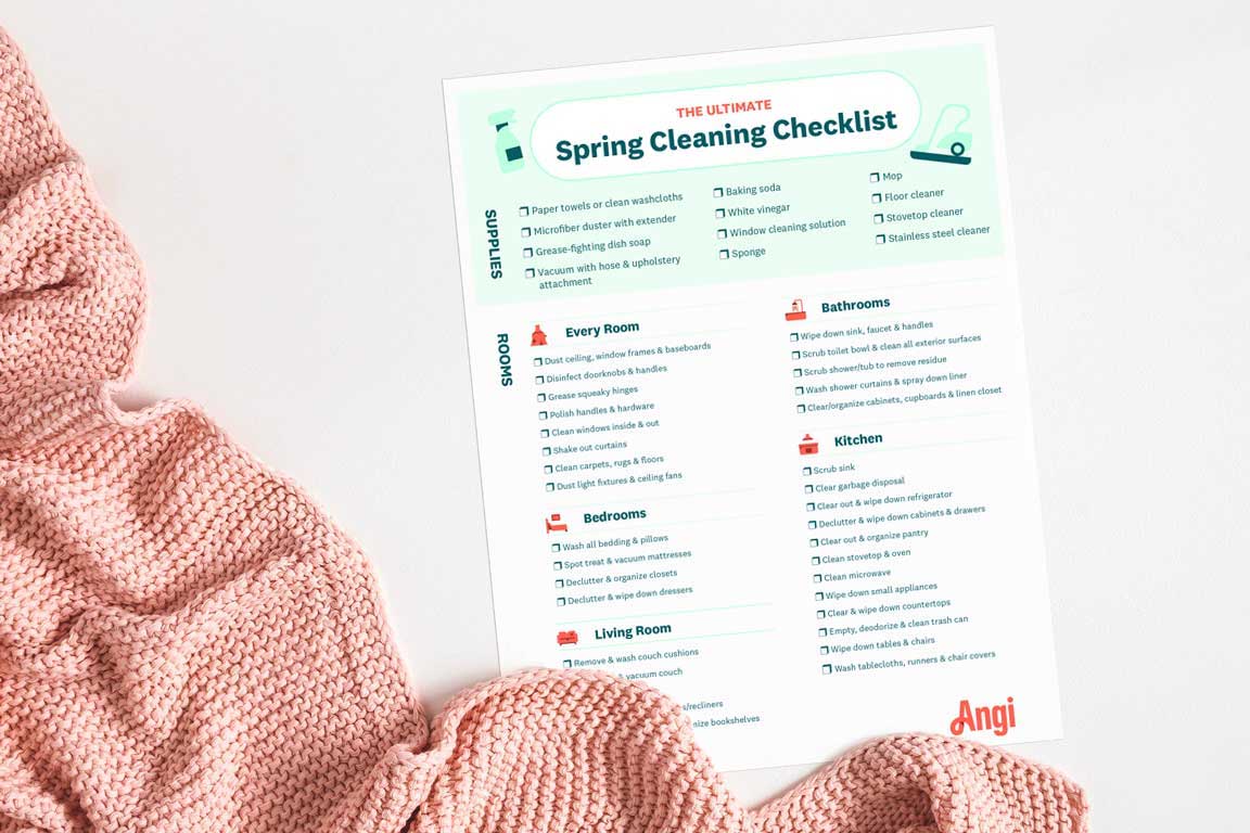 Image preview of room-by-room spring cleaning checklist