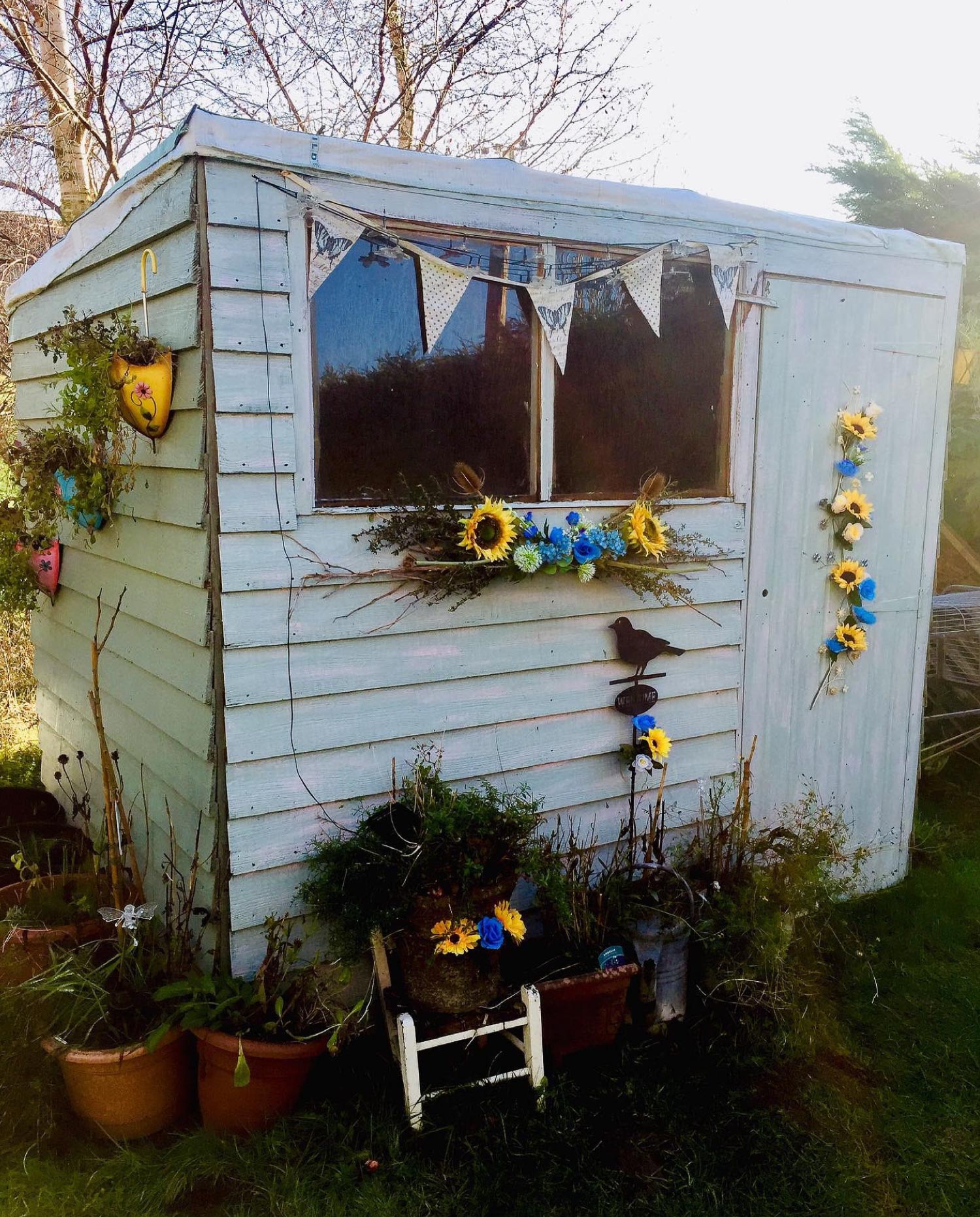 An upcycled garden shed