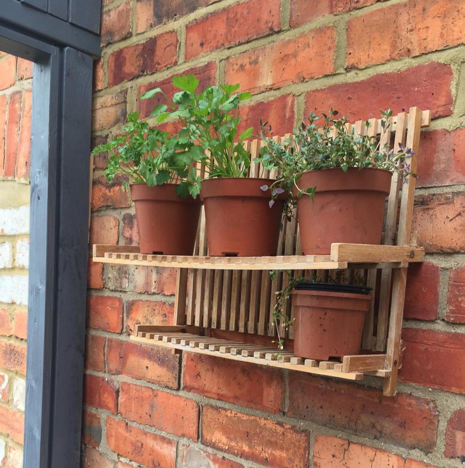 An upcycled vertical herb garden