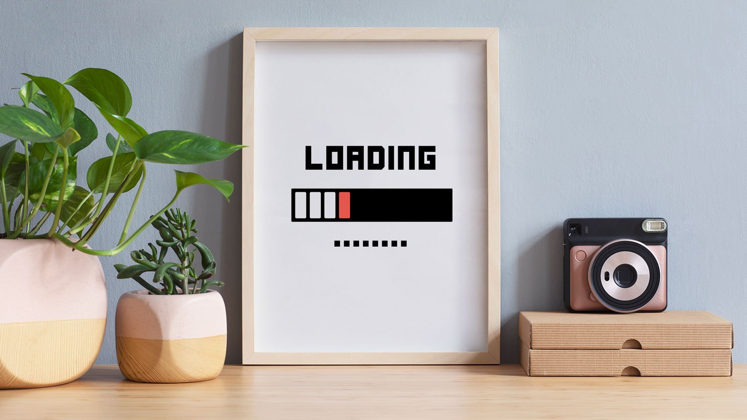 video game printable mockup frame on table