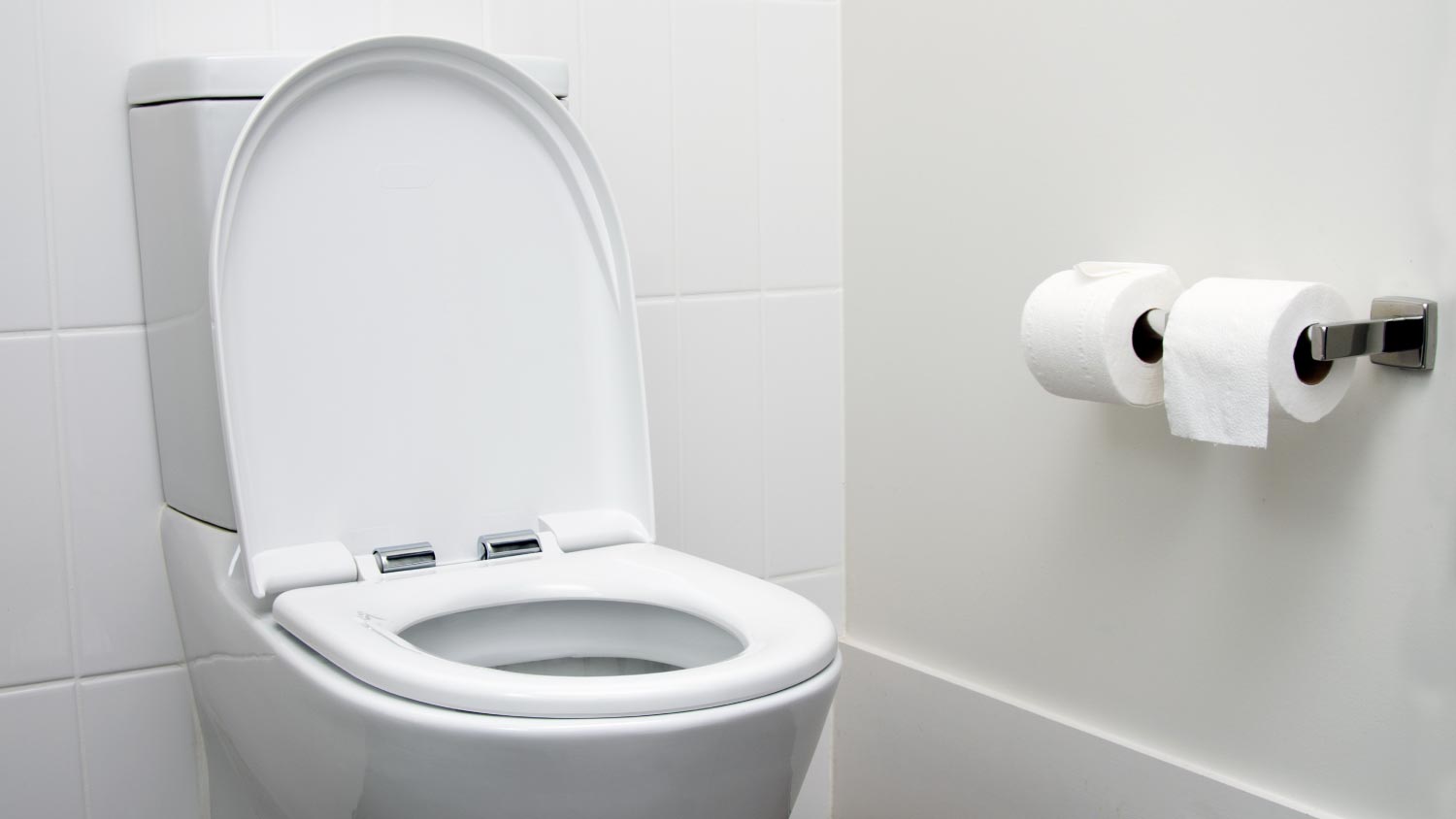 A white toilet bowl