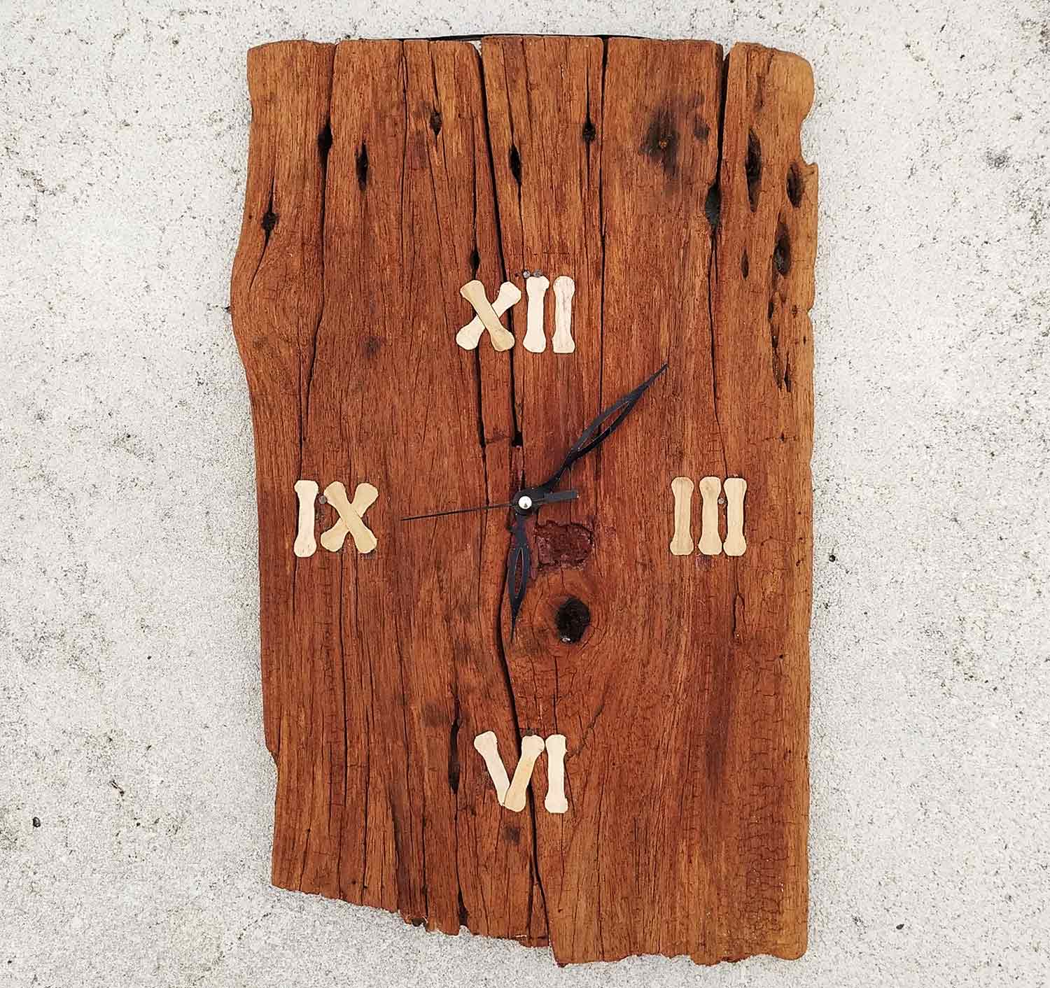 Wooden clock on wall