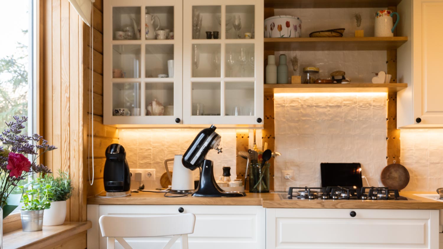 A wooden rustic kitchen